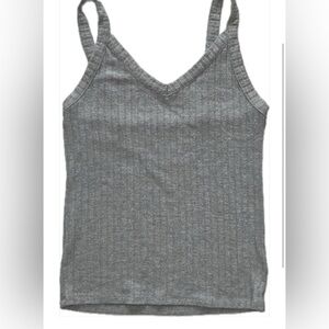 American Eagle Wide Rib V Neck Cropped Tank Top Size S